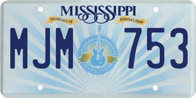 MS license plate MJM753