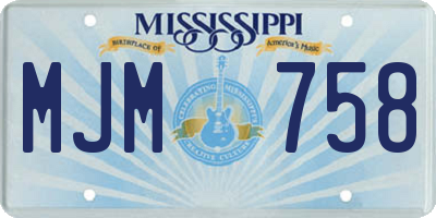 MS license plate MJM758