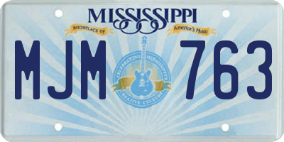 MS license plate MJM763