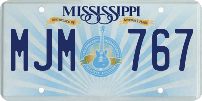 MS license plate MJM767