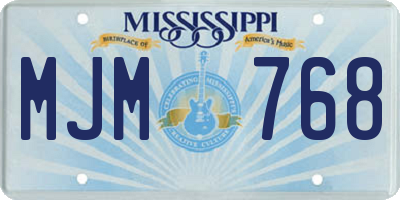 MS license plate MJM768