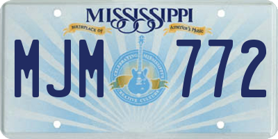 MS license plate MJM772