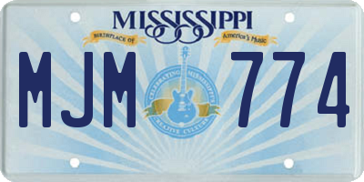 MS license plate MJM774