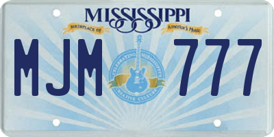 MS license plate MJM777