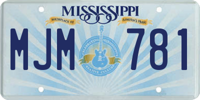 MS license plate MJM781