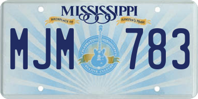 MS license plate MJM783