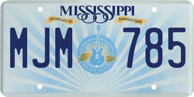 MS license plate MJM785