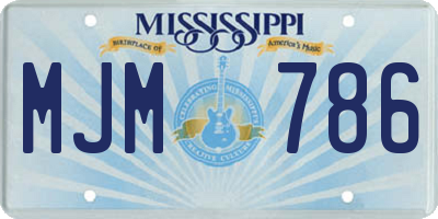 MS license plate MJM786