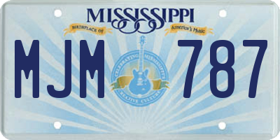 MS license plate MJM787