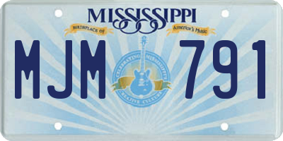 MS license plate MJM791