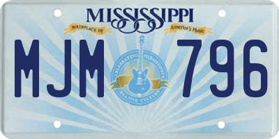 MS license plate MJM796