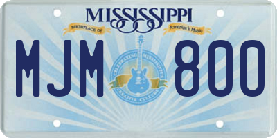 MS license plate MJM800