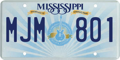 MS license plate MJM801