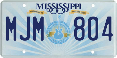 MS license plate MJM804