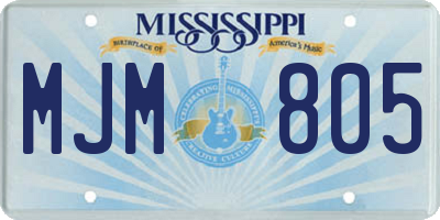 MS license plate MJM805
