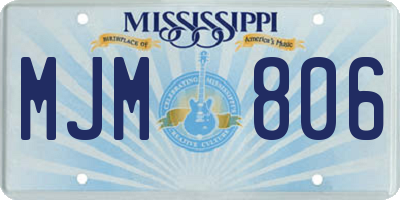 MS license plate MJM806