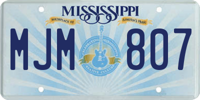 MS license plate MJM807
