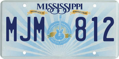 MS license plate MJM812