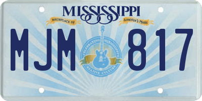 MS license plate MJM817