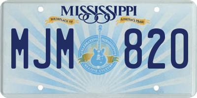 MS license plate MJM820