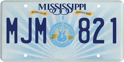 MS license plate MJM821