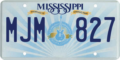 MS license plate MJM827