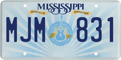 MS license plate MJM831