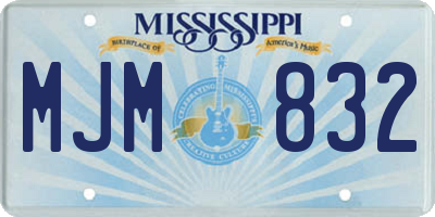 MS license plate MJM832