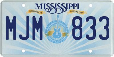 MS license plate MJM833