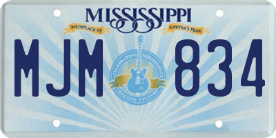 MS license plate MJM834