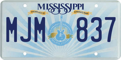 MS license plate MJM837