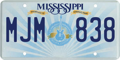 MS license plate MJM838
