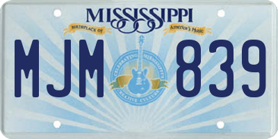 MS license plate MJM839