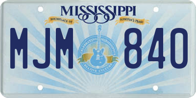 MS license plate MJM840