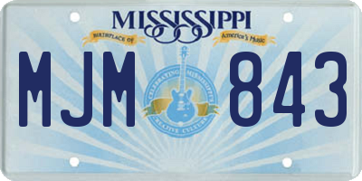 MS license plate MJM843