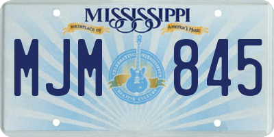 MS license plate MJM845