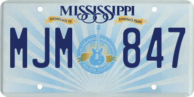 MS license plate MJM847