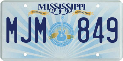MS license plate MJM849