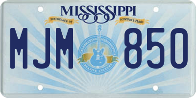 MS license plate MJM850