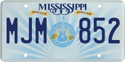 MS license plate MJM852