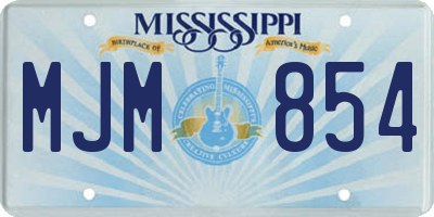 MS license plate MJM854