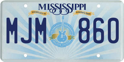 MS license plate MJM860