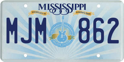 MS license plate MJM862
