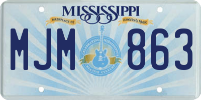 MS license plate MJM863