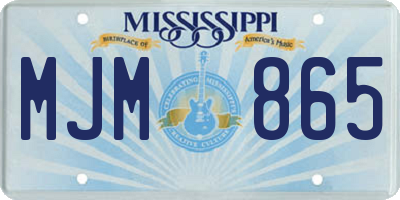 MS license plate MJM865