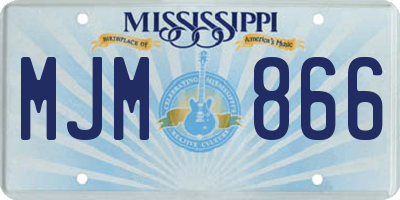 MS license plate MJM866