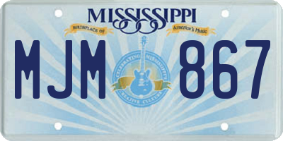 MS license plate MJM867