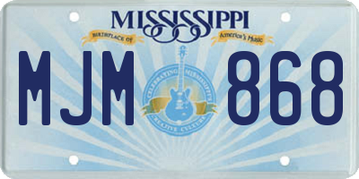 MS license plate MJM868