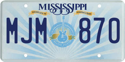 MS license plate MJM870
