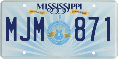 MS license plate MJM871